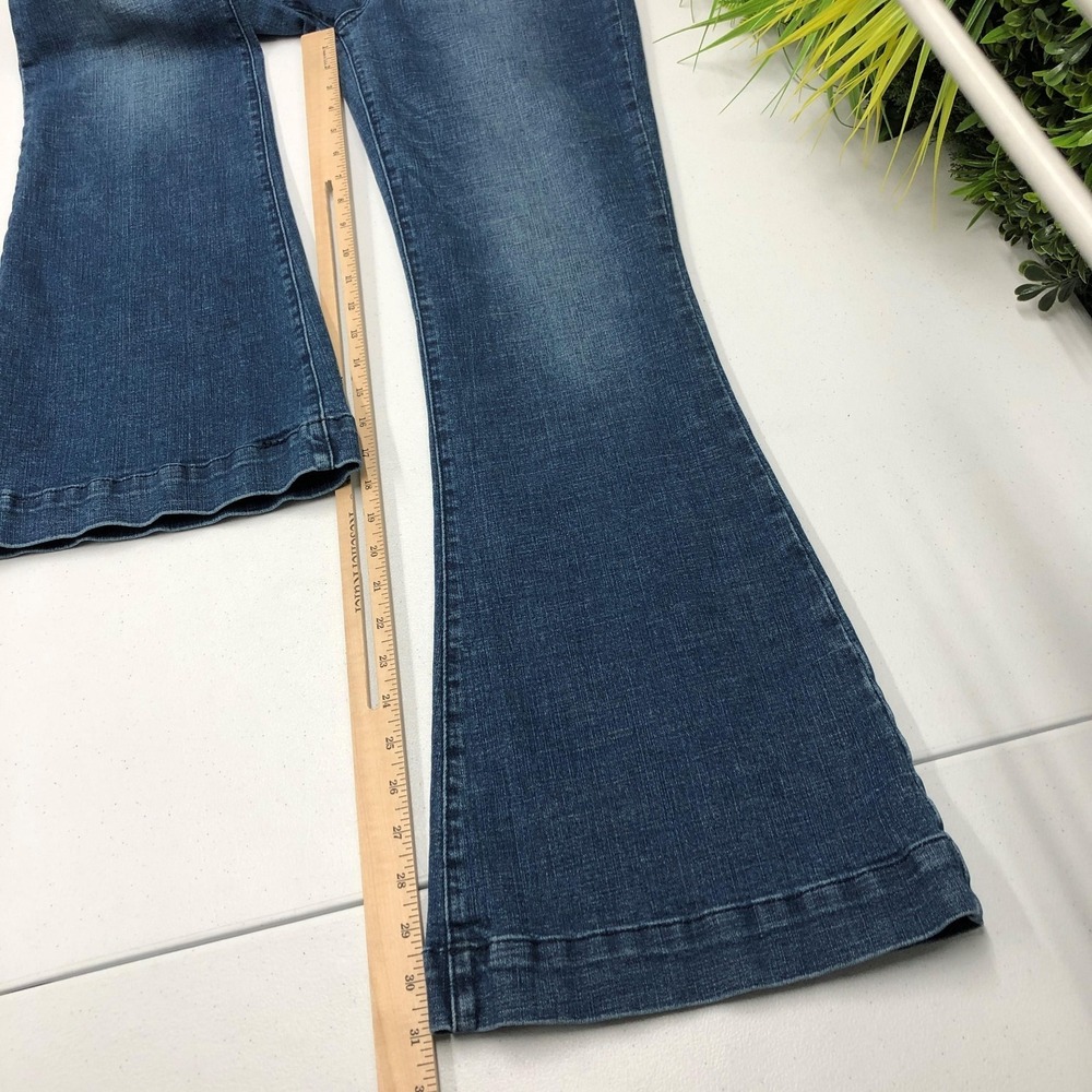 Chelsea & Violet Flare Jeans Womens 28 Blue Medium Wash High Rise Stretch Denim - Picture 9 of 12